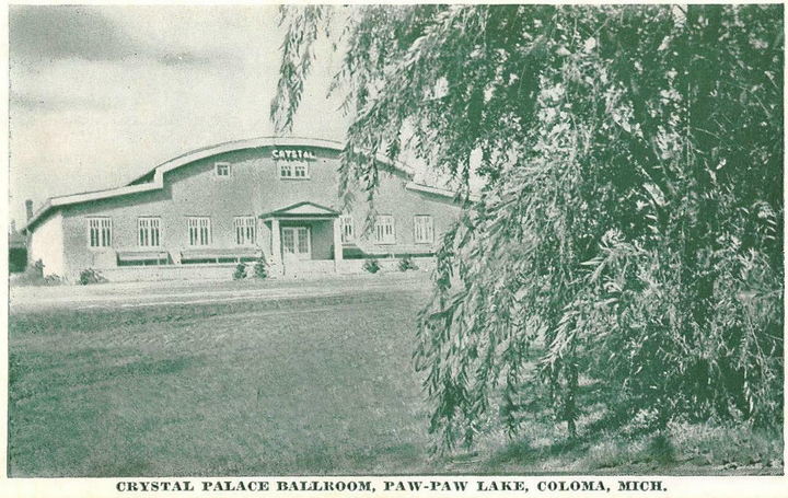 Crystal Palace Ballroom at Paw Paw Lake - Old Postcard (newer photo)
